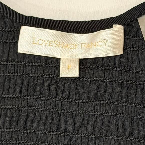 LoveShackFancy Women's Dorset Black Velvet Cocktail and Party Dress P - Picture 7 of 8